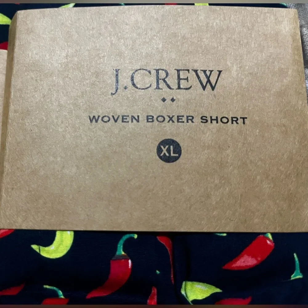 J Crew Men's Boxers Shorts‎ Hot Chili Allover Print 100% Cotton Size XL